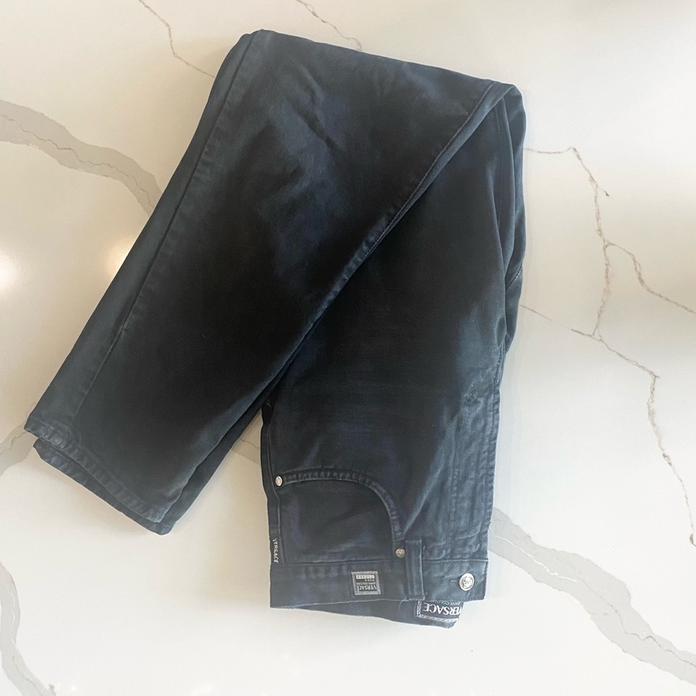 Versace vintage black high waist jeans, Authentic